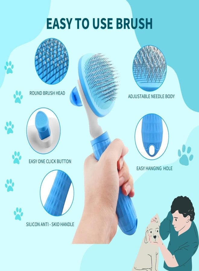 KittuPet Pet Grooming Kit - Slicker Brush, Silicone Shampoo Dispenser, Palm & Glove Brush | Color May Vary| Dog & Cat Hair Remover, Bath & Massage Tools for Shedding | Puppy & Kitten Combo (Pack of 4) - Image 3